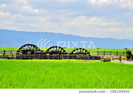 Scenery of Asakura City Triple water wheel Scenery of Asakura City Triple water wheel 106294042