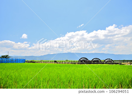 Scenery of Asakura City Triple water wheel 106294051