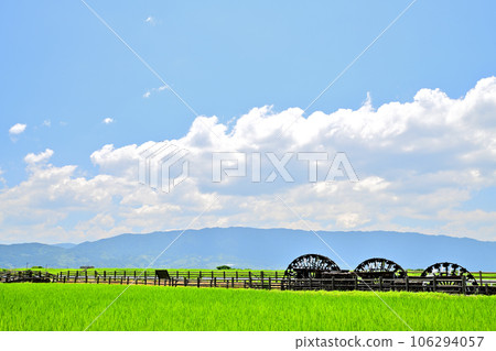 朝倉市風景 三重水車 朝倉市風景 三重水車 106294057