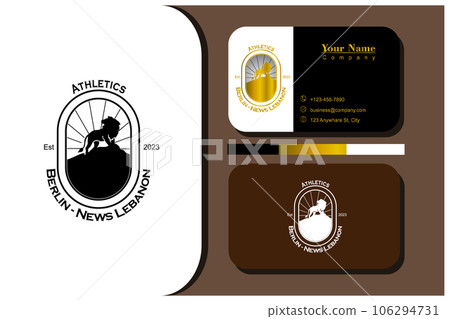 Gold color mountain lion emblem logo Gold color mountain lion emblem logo 106294731