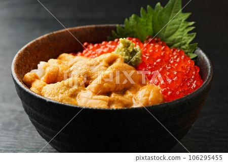 Dumpling on a bowl of rice 106295455