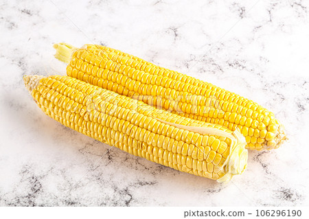 Sweet yellow raw corn cob 106296190