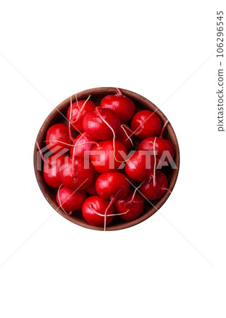 Delicious fresh raw red radish for making healthy salad Delicious fresh raw red radish for making healthy salad 106296545