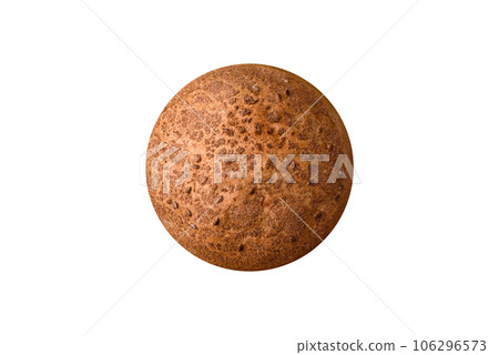 Fresh crispy brown bread with sesame seeds and spices Fresh crispy brown bread with sesame seeds and spices 106296573