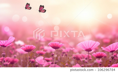 Pink flower for breast cancer day background concept 106296784