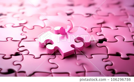 Pink puzzle for breast cancer day concept Pink puzzle for breast cancer day concept 106296786