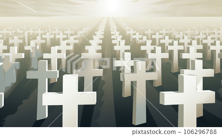 Cemetery with crosses for the American Memorial Day Cemetery with crosses for the American Memorial Day 106296788