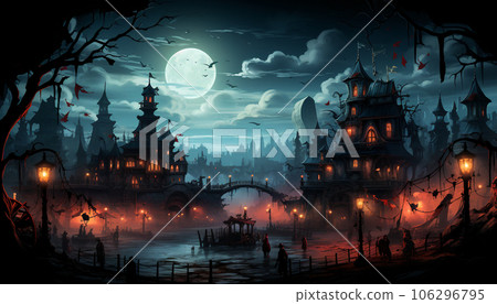Castle of horrors for the traditional Halloween party Castle of horrors for the traditional Halloween party 106296795