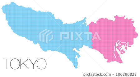Map of Tokyo 23 wards and Tama area division 106296822