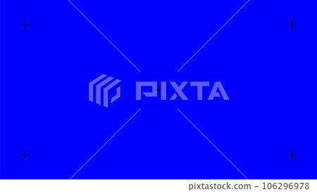 Blue background with track points in the four corners and center - blue background material for motion tracking 16:9 Blue background with track points in the four corners and center - blue background material for motion tracking 16:9 106296978