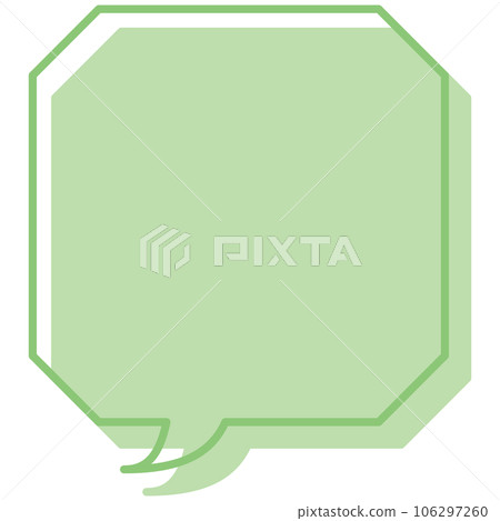 Speech bubble illustration 3 [Line and staggered painting (green)] 106297260