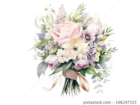Bouquet drawn in watercolor-01 106297325
