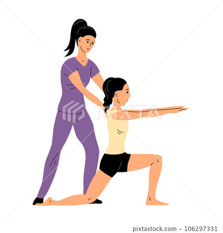 A beautiful girl is engaged in gymnastics A beautiful girl is engaged in gymnastics 106297331