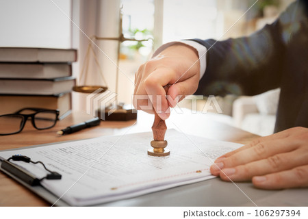 Notary public or lawyer working in the office 106297394