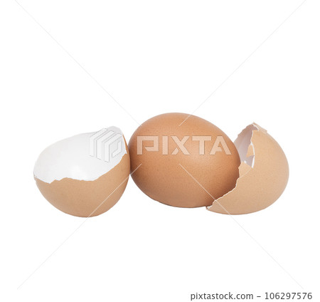 an egg with a broken double shell 106297576