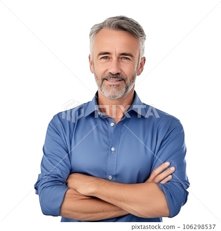 Business man in blue shirt isolated 106298537