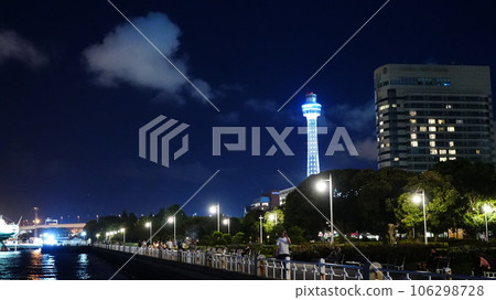 從山下公園看到的海洋塔夜景 106298728