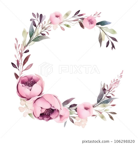 Elegant watercolor frame isolated 106298820