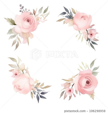 Elegant watercolor frame isolated 106298938