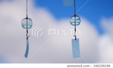 藍天飄蕩的風鈴給人一種清爽的感覺 106299296