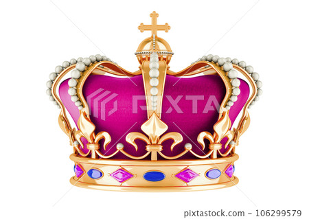 Golden Royal Crown, 3D rendering 106299579
