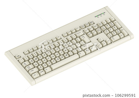 White Wireless Computer Keyboard wireless, 3D rendering 106299591