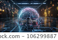 Futuristic android brain on circuit board background symbolizing the concept of AI. AI is Generative machine intelligence. 106299887