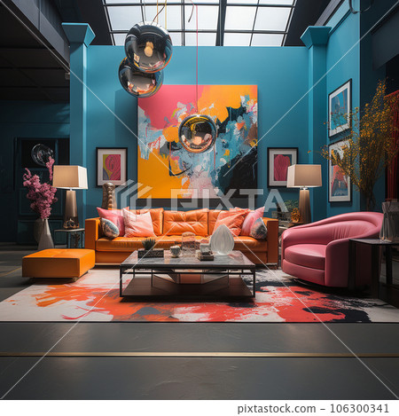 Creative apartment of a creative person, an artist. Creative apartment of a creative person, an artist. 106300341