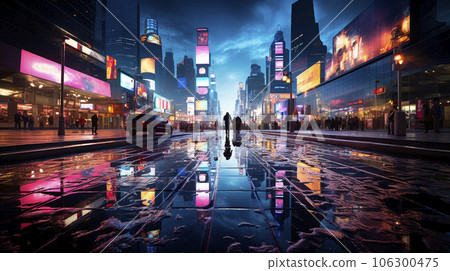 Background of the future. 2024 year. of Technology, city, development. Panoramic view of the city Background of the future. 2024 year. of Technology, city, development. Panoramic view of the city 106300475
