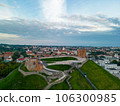 Aerial view of Gedimin Tower and old town at sunset 106300985