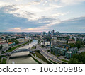 Aerial view of old town and downtown of Vilnius 106300986