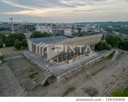 Aerial view of the Soviet Abandoned Palace of Concerts and Sports in Vilnius Aerial view of the Soviet Abandoned Palace of Concerts and Sports in Vilnius 106300989