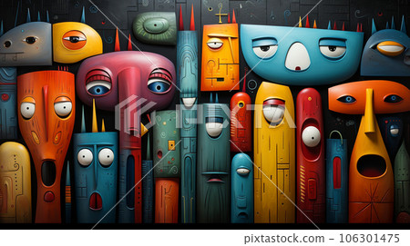 Proverb: A Cubist Expression of "Ten People, Ten Colors" 106301475