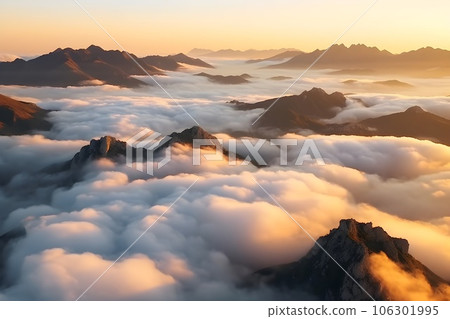 Magnificent sea of clouds AI-generated image 106301995