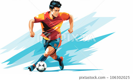 足球運動員運球 106302025