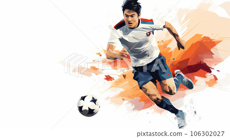 足球運動員運球 106302027
