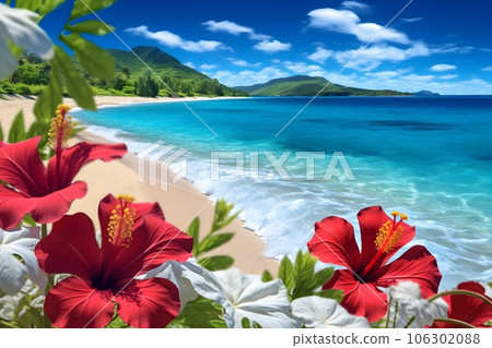 翠綠的大海和芙蓉 AI 生成的圖像 翠綠的大海和芙蓉 AI 生成的圖像 106302088