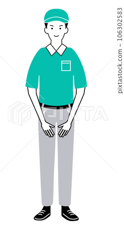 男快遞員插畫(戴帽子) 男快遞員插畫(戴帽子) 106302583