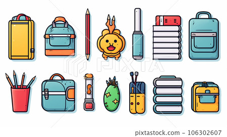 辦公桌周圍物品的圖標參考 106302607