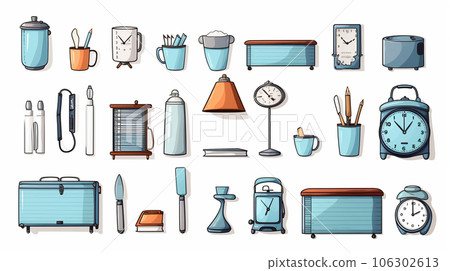 辦公桌周圍物品的圖標參考 106302613