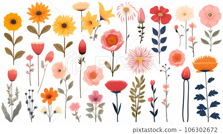 包含各種花卉圖標的參考表 106302672