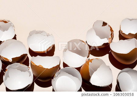 Cracked egg shell layout. Eco friendly concepts. Cracked egg shell layout. Eco friendly concepts. 106303058