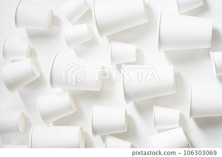 Different sizes take away coffee cups mock up, monochrome image. Different sizes take away coffee cups mock up, monochrome image. 106303069