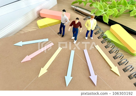 A man who is lost in front of a choice Decides a course 106303192