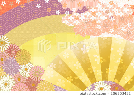 櫻花新年賀卡日本圖案背景 106303431