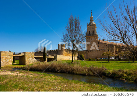 Burgo de Osma Cathedral, landscape under blue sky Burgo de Osma Cathedral, landscape under blue sky 106303576
