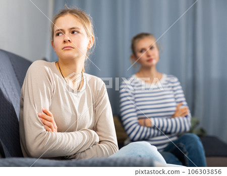 Portrait of upset teenager schoolgirl 106303856