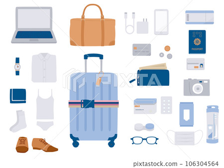 Illustration set of travel belongings 106304564