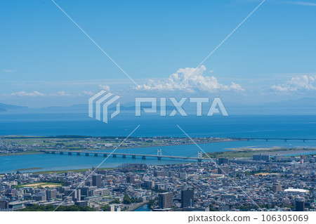 Tokushima city seen from Mount Bizan 106305069