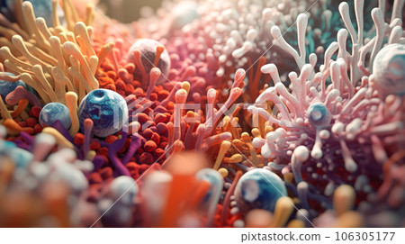 Image of colorful bacteria "AI-generated image" 106305177